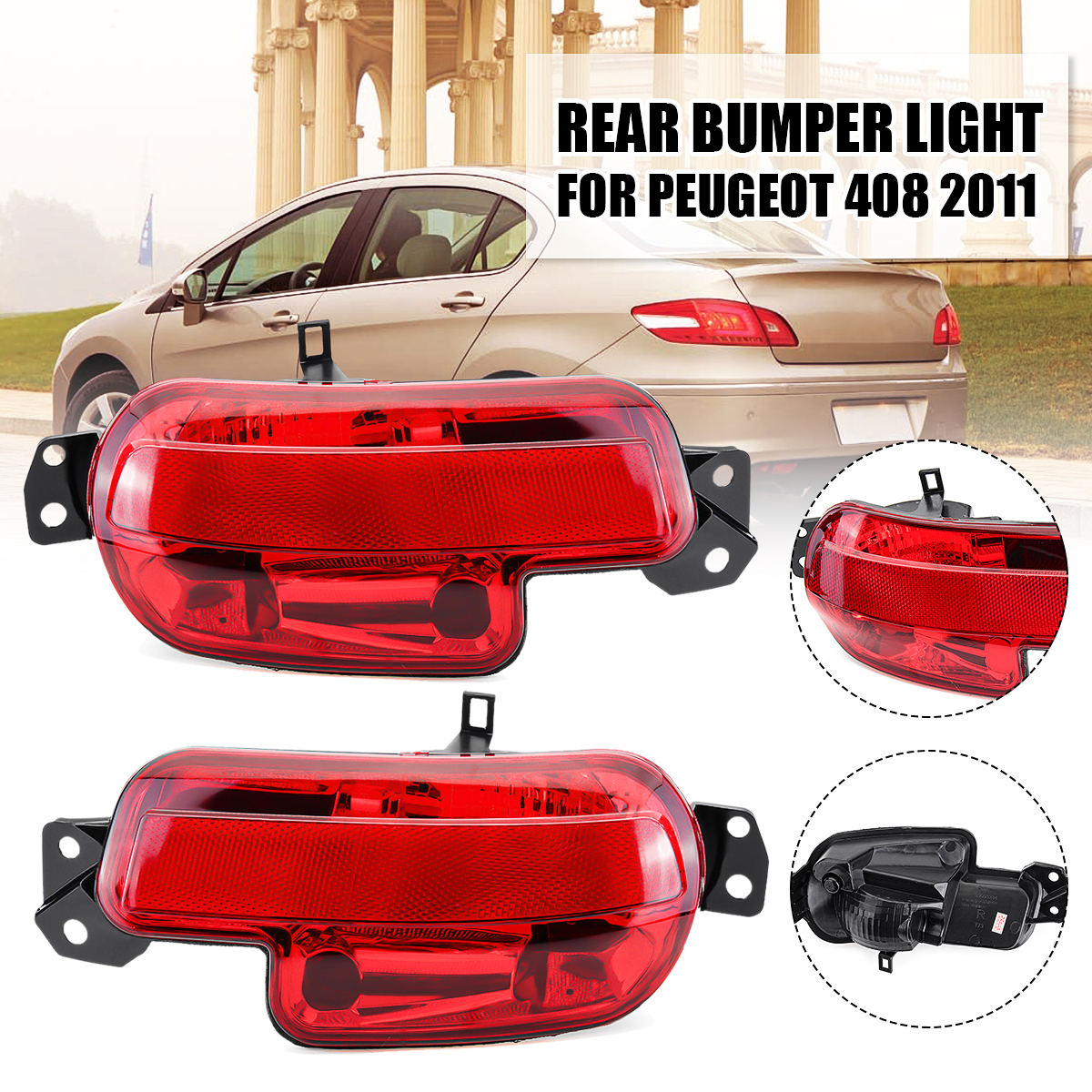 LeftRight-Side-Rear-Bumper-Fog-Light-Driving-Lamp-For-Peugeot-408-2011-1659934