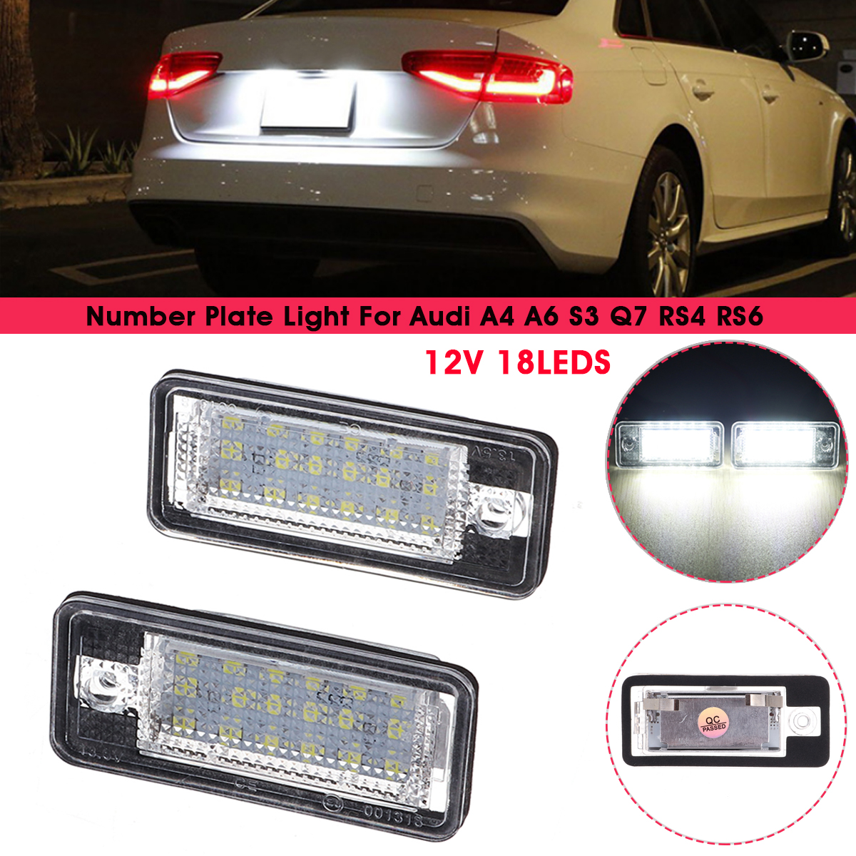 Pair-12V-LED-License-Number-Plate-Lights-Lamp-For-Audi-A4-A6-S3-Q7-RS4-RS6-1664459