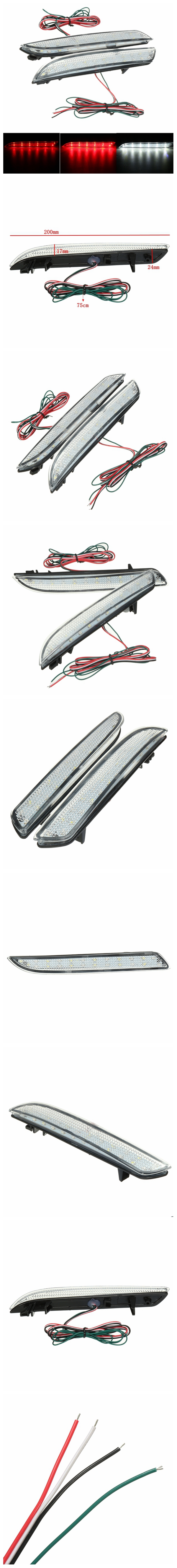 Pair-24-LEDs-Rear-Bumper-Turn-Signal-Light-Brake-Tail-Stop-Running-Lamp-For-Honda-CR-Z-CR-V-1103020