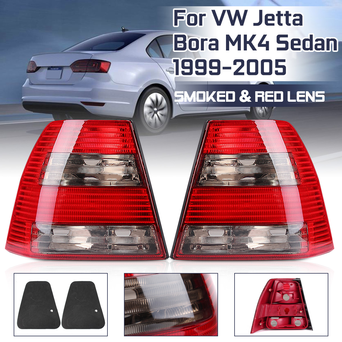 Pair-Car-Rear-Tail-Light-Brake-Lamp-Red-401341673737-for-VW-JettaBora-MK4-Sedan-1558440