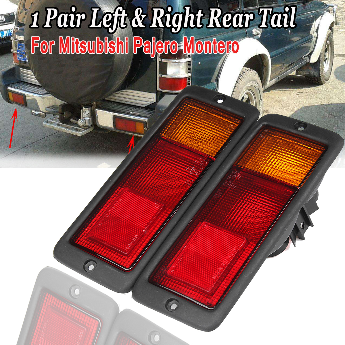 Pair-Halogen-Car-Rear-Tail-Light-Shell-LeftRight-Lamp-for-Mitsubishi-Pajero-Montero-1321826