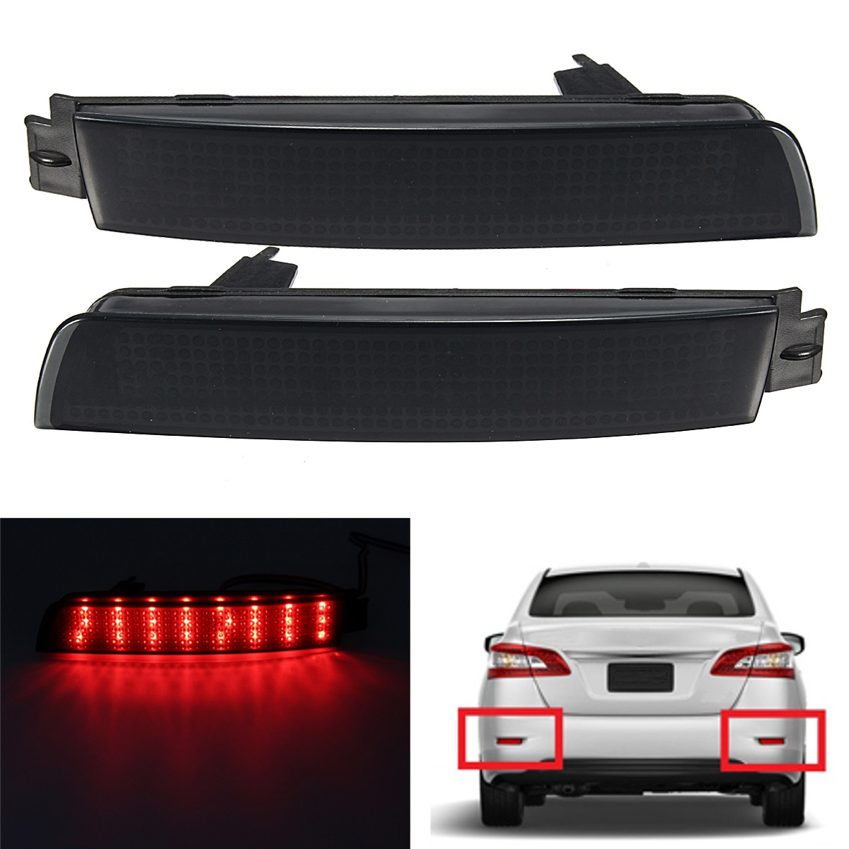 Pair-LED-Brake-Tail-Light-Rear-Bumper-Reflector-Lamp-For-Nissan-Juke-Murano-Infiniti-FX35-FX37-1089415