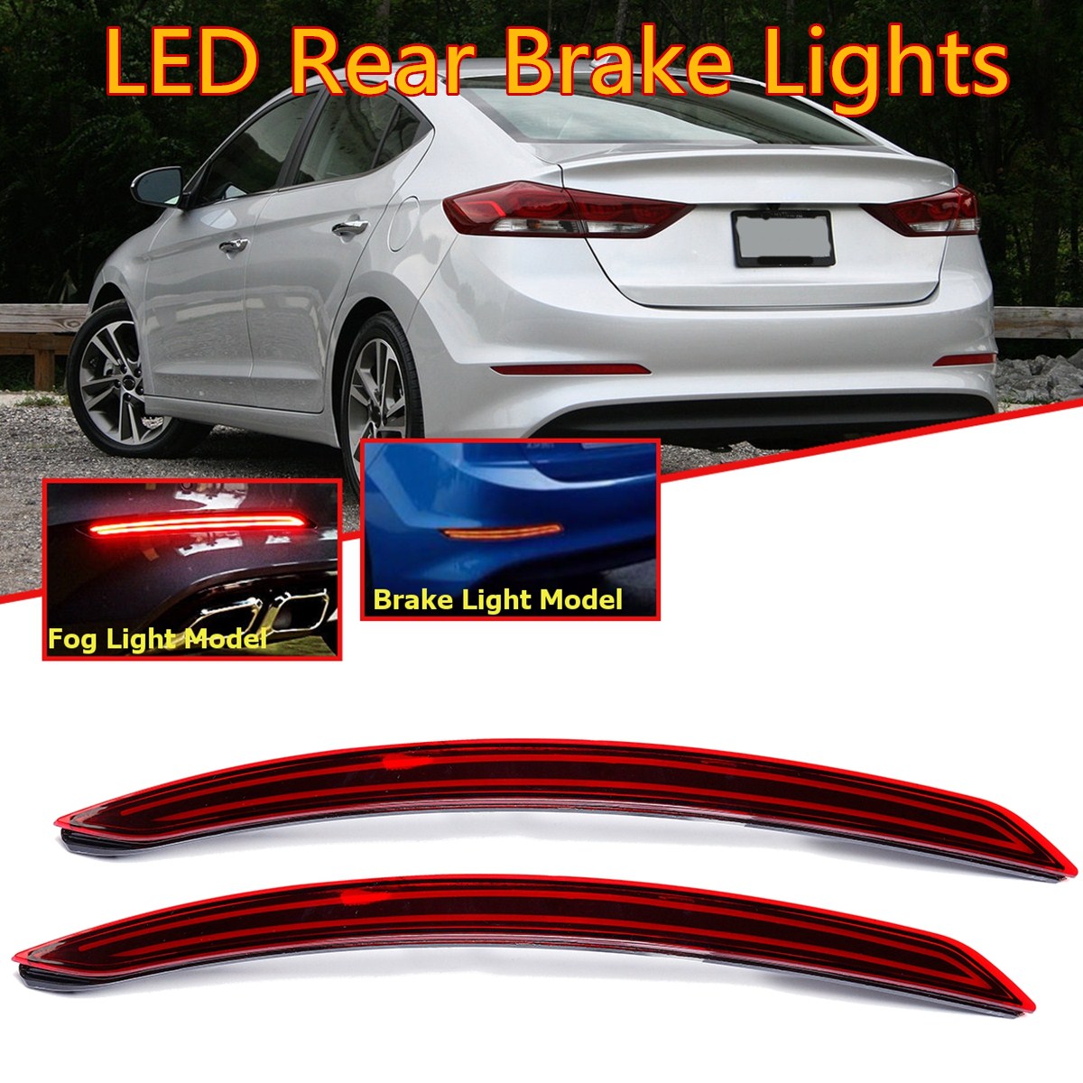 Pair-LED-Car-Rear-Reflector-Tail-Light-Brake-Lamp-for-Hyundai-Elantra-Avante-AD-2016-up-1330811