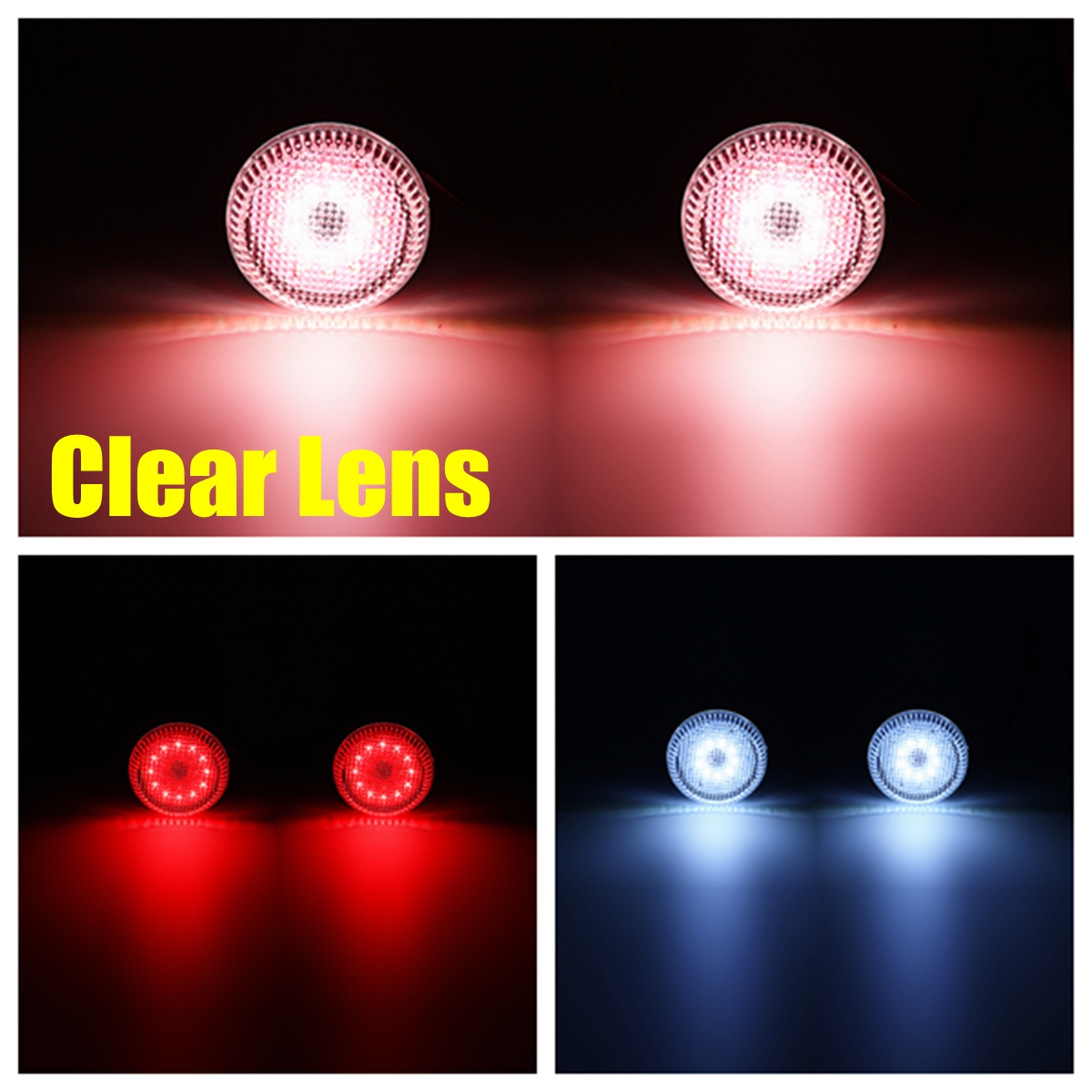 Pair-LED-Rear-Bumper-Reflector-Brake-Lights-For-Nissan-Qashqai-2007-2015-for-Toyota-Sienna-SE-2011-U-1632196