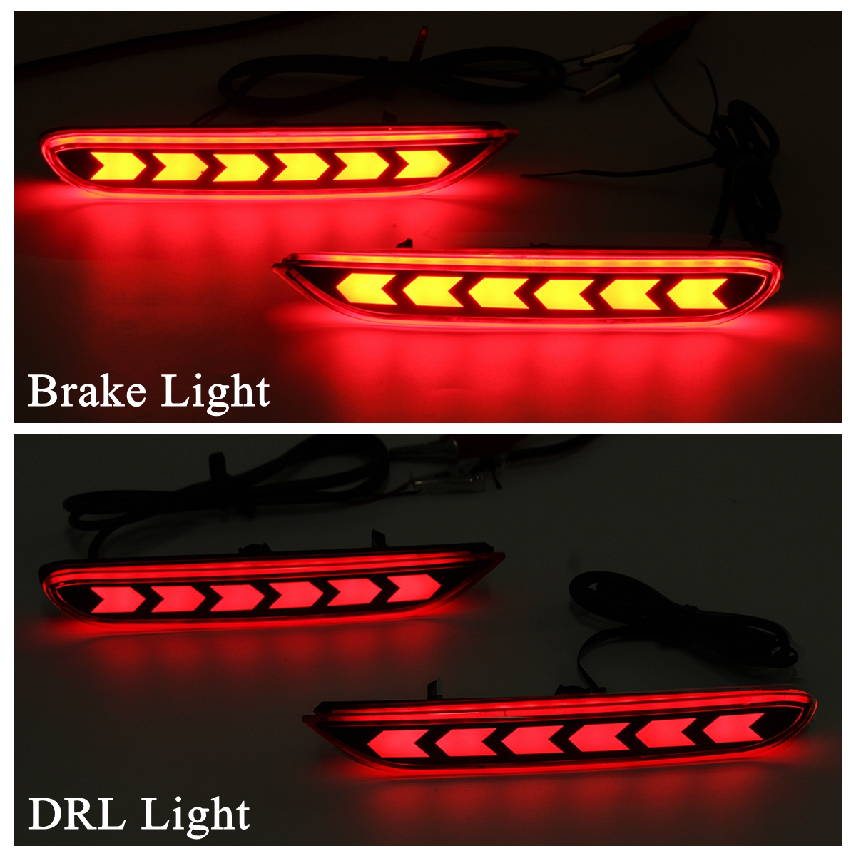 Pair-LED-Rear-Bumper-Reflector-DRL-Brake-Lights-Red-Lens-For-Nissan-Qashqai-X-trail-for-Infiniti-Q30-1632114