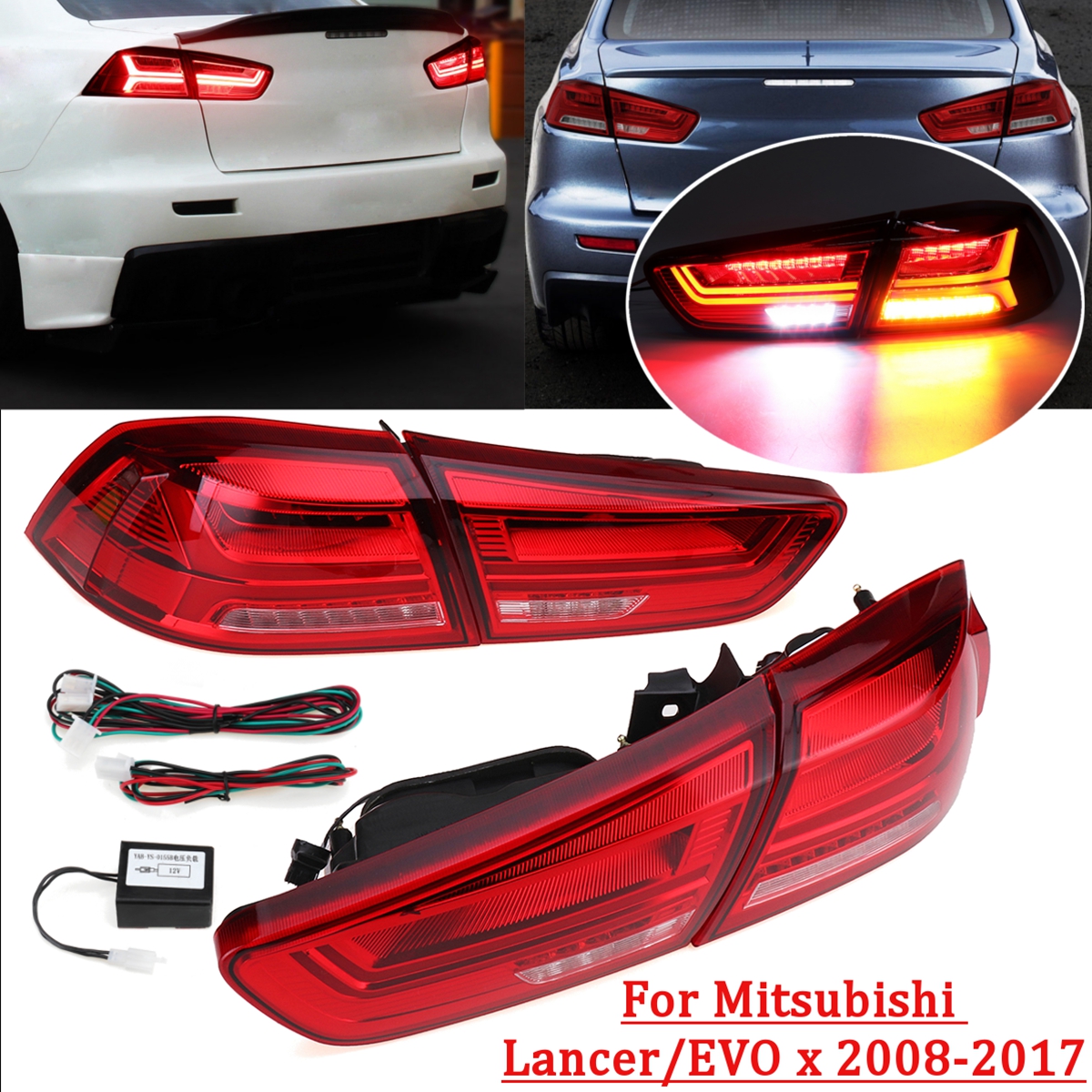 Pair-Rear-LED-Car-Tail-Light-Assembly-Brake-Lamps-Red-for-Mitsubishi-Lancer-EVO-X-2008-2017-1403468