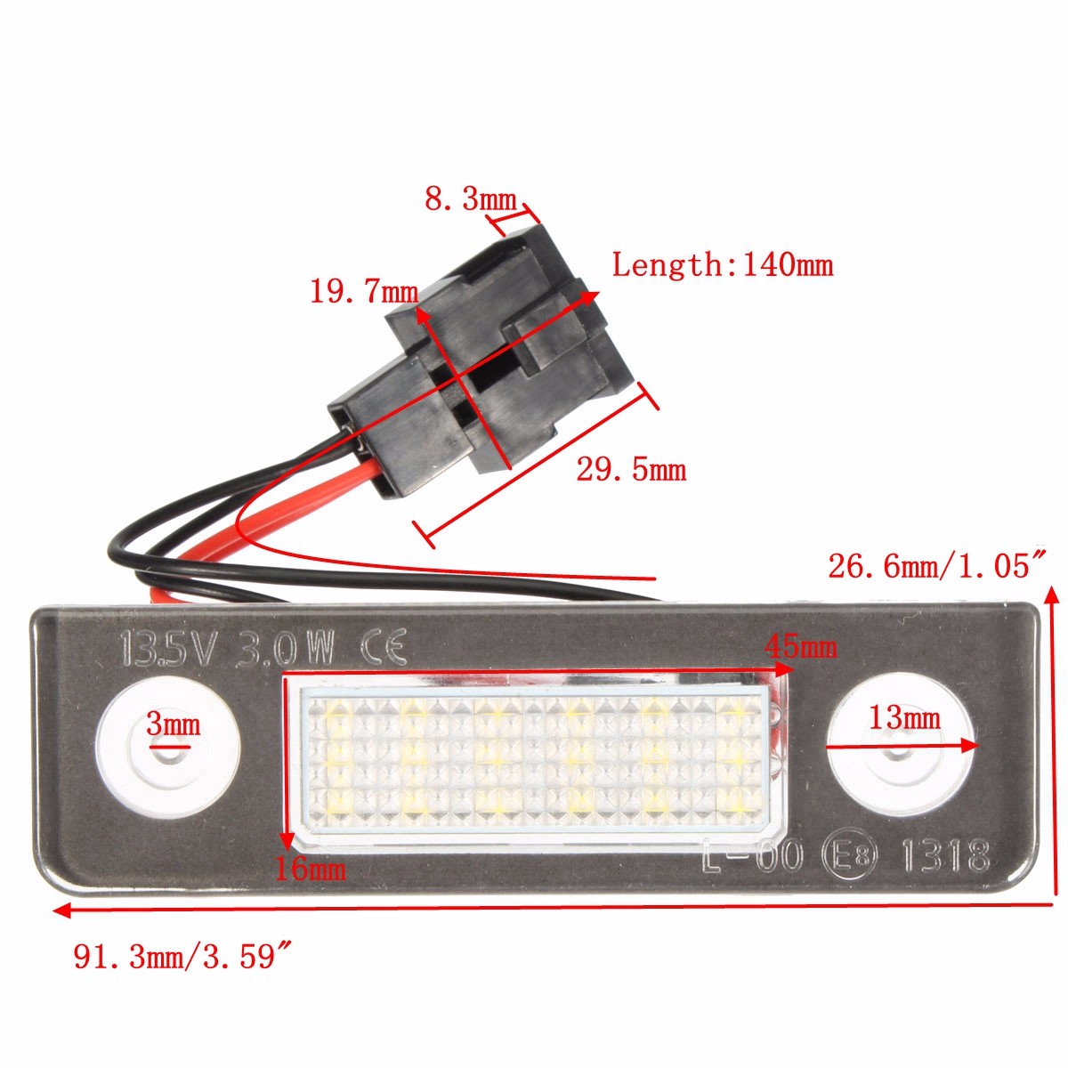 Pair-White-LED-License-Plate-Light-for-Skoda-Octavia-2008-Roomster-5J-2006-2010-1060306