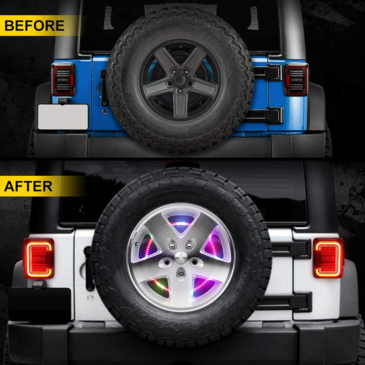 RGB-LED-Third-Brake-Light-Spare-Tire-bluetooth-Wireless-Remote-Controll-Waterproof-For-Wrangler-JK-J-1792787