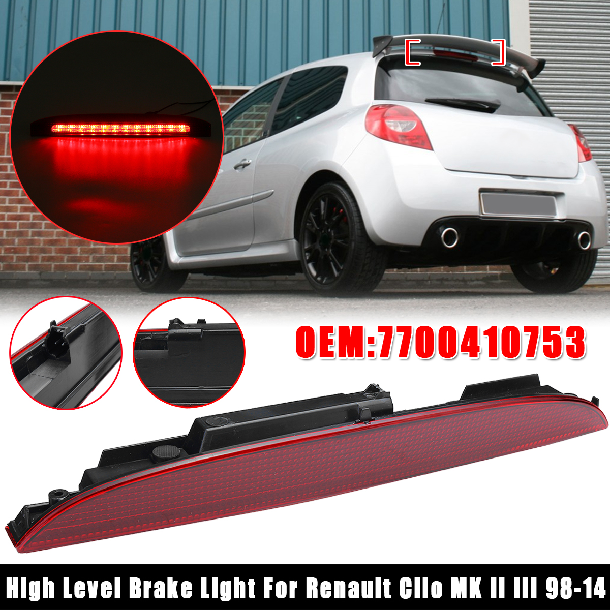 Rear-High-Level-Mount-Stop-Brake-Light-Red-Shell-For-Renault-Clio-MK-II-III-1998-2014-1706223