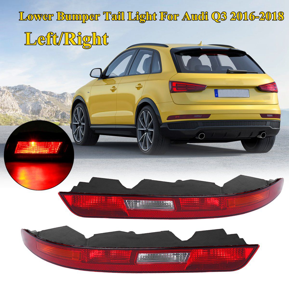 Rear-RightLeft-Lower-Bumper-Tail-Light-Red-Lens-for-AUDI-Q3-2016-2018-1331299