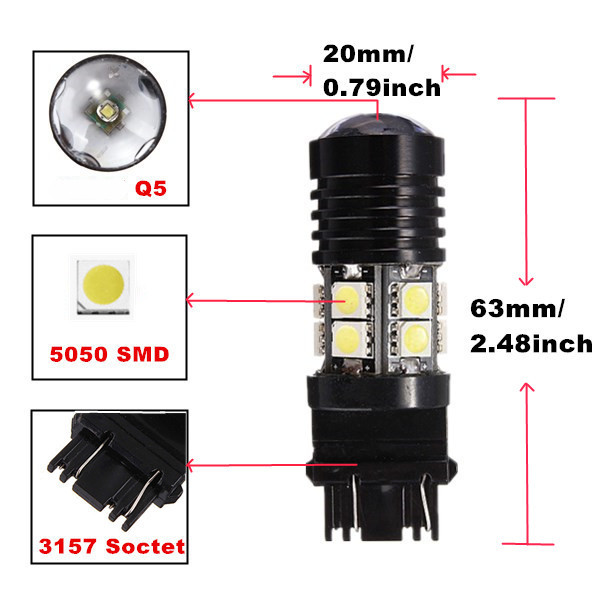 T25-3157-10W-Q5-12-SMD-5050-LED-Car-Stop-Tail-Brake-Bulb-935997