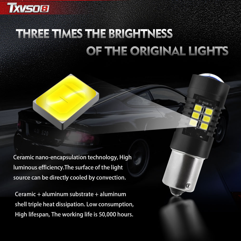 TXVSO8-1156-BA15S-P21W-21SMD-Car-LED-Light-Bulb-5W-Super-Bright-6000K-White-Reverse-Turn-Signal-Lamp-1726834