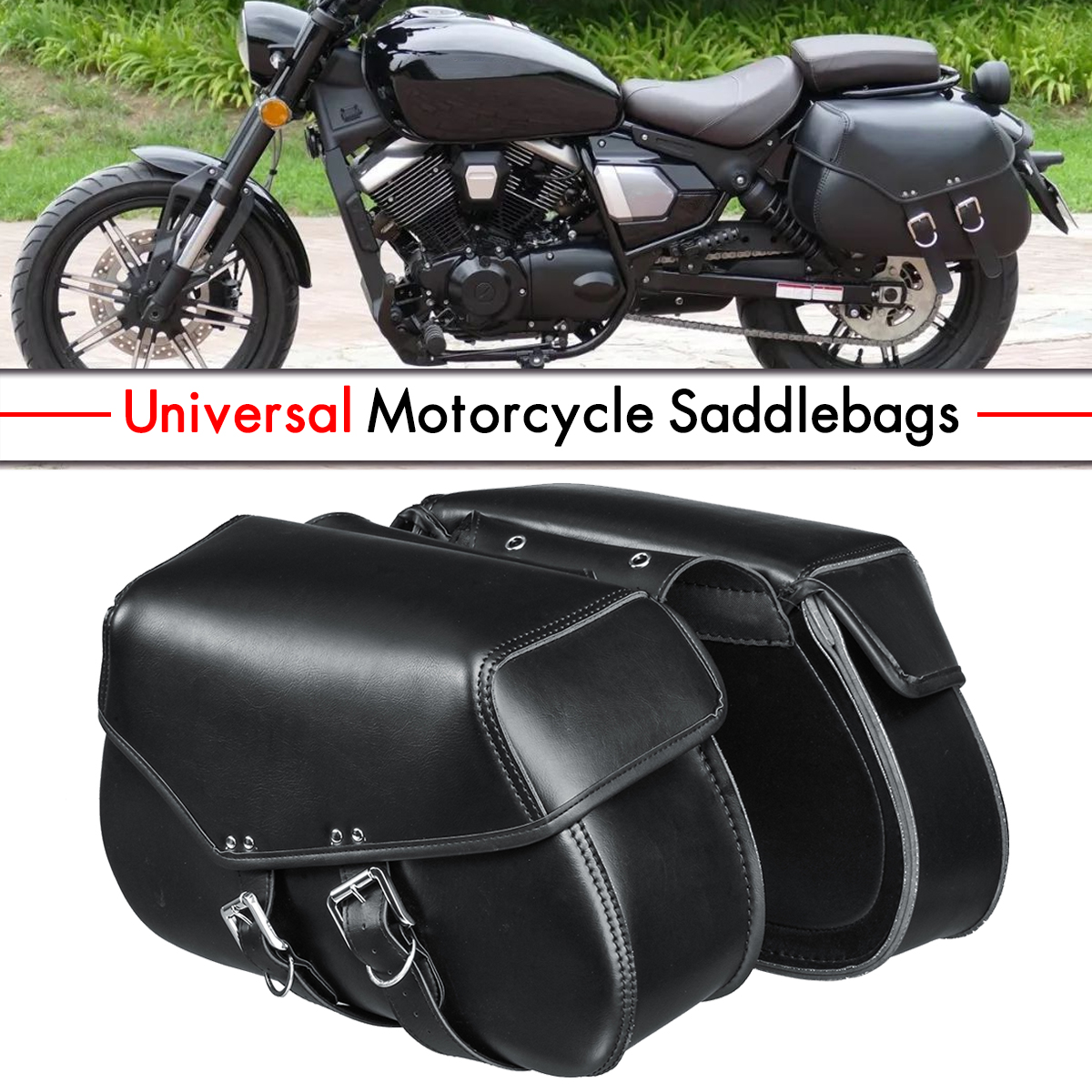 2PCS-Motorcycle-1200-XL-883-Waterproof-Saddlebags-Tour-Set-ZIP-OFF---DD16-1569949