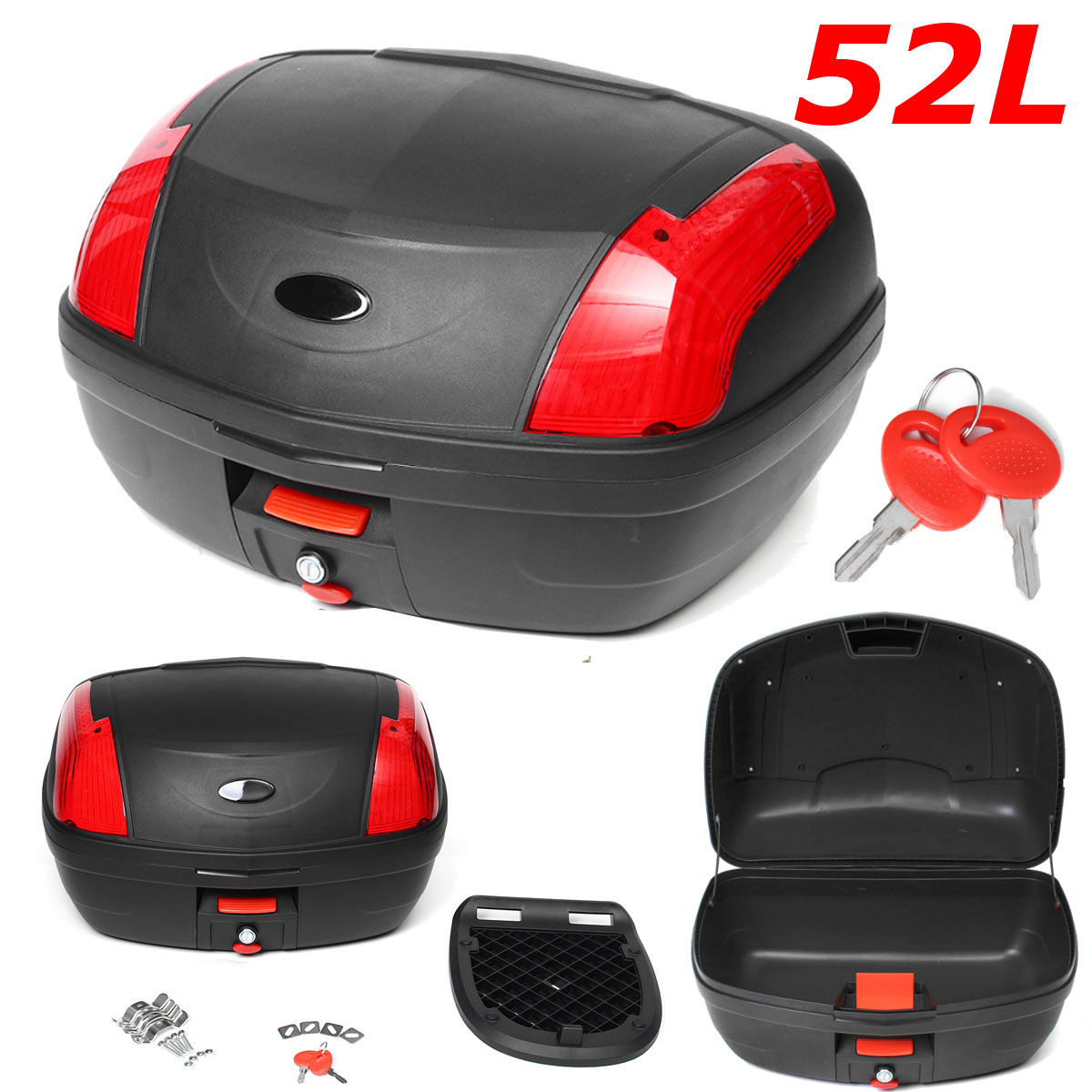 52L-Secure-Latch-Black-Motorcycle-Scooter-Topbox-Rear-Storage-Luggage-Top-Box-1350152
