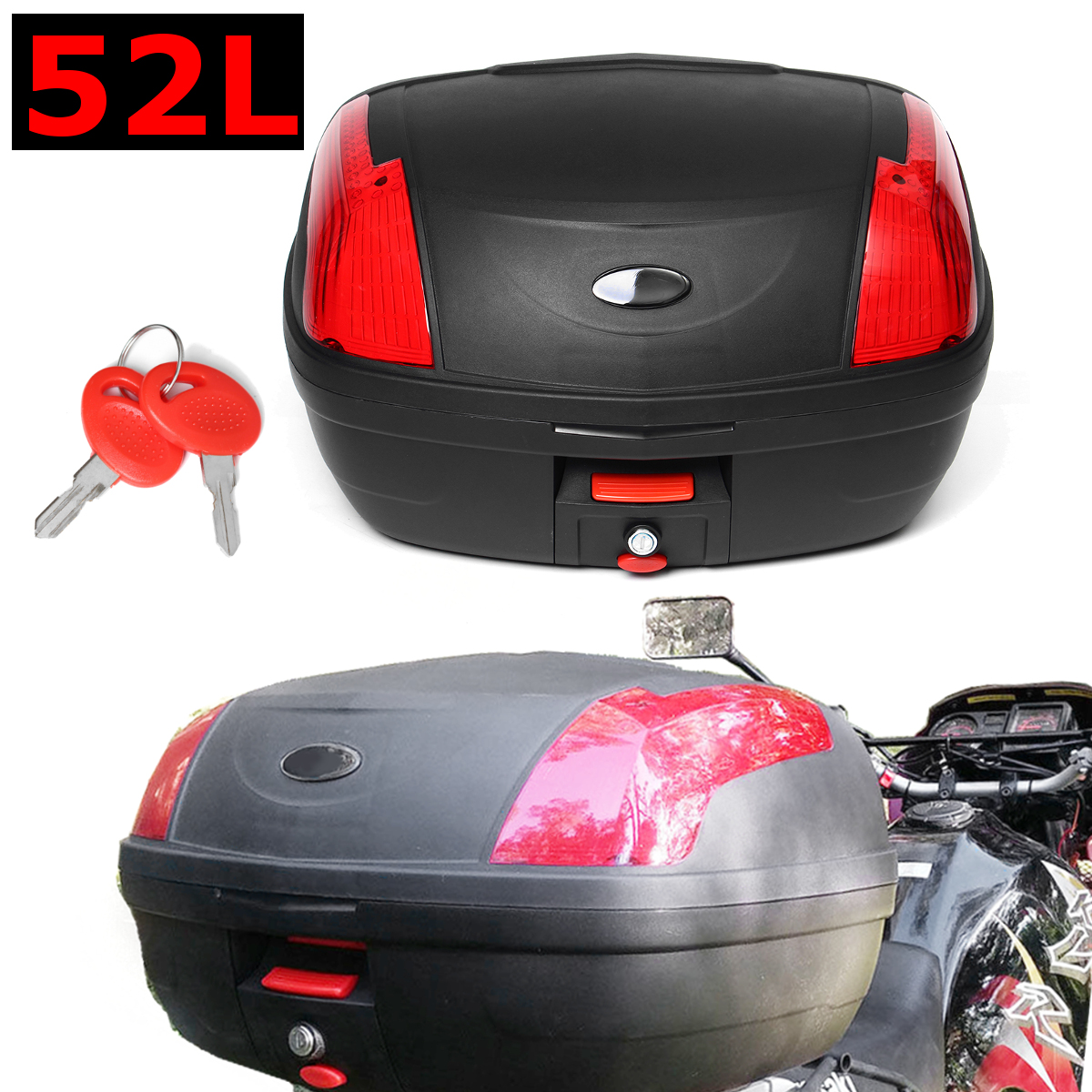 52L-Secure-Latch-Black-Motorcycle-Scooter-Topbox-Rear-Storage-Luggage-Top-Box-1350152