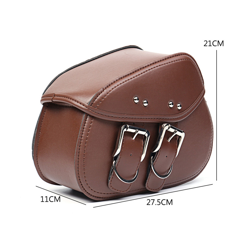 Brown-Motorcycle-PU-Leather-Saddlebags-Swingarm-Side-Tool-Bag-For-Harley-1313580