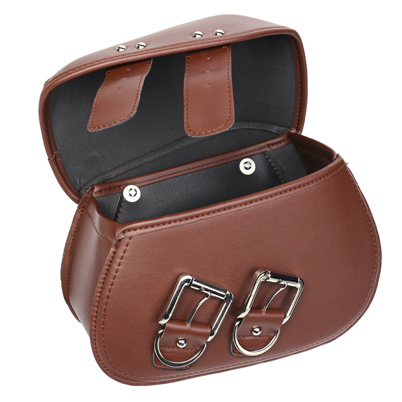 Brown-Motorcycle-PU-Leather-Saddlebags-Swingarm-Side-Tool-Bag-For-Harley-1313580