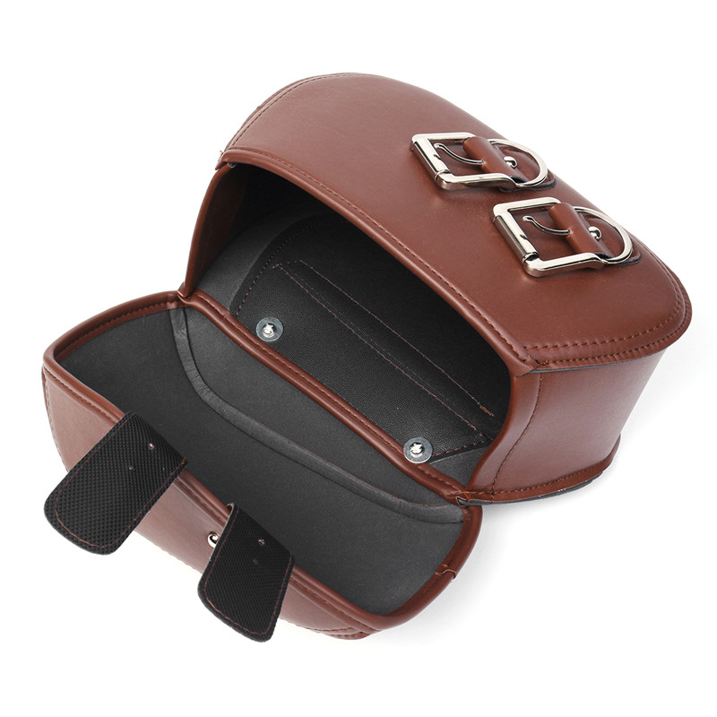Brown-Motorcycle-PU-Leather-Saddlebags-Swingarm-Side-Tool-Bag-For-Harley-1313580