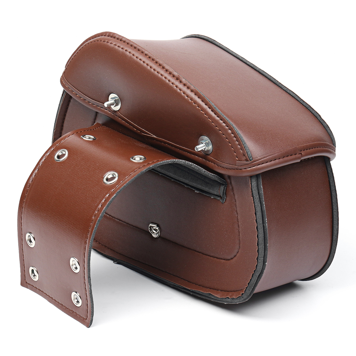 Brown-Motorcycle-PU-Leather-Saddlebags-Swingarm-Side-Tool-Bag-For-Harley-1313580