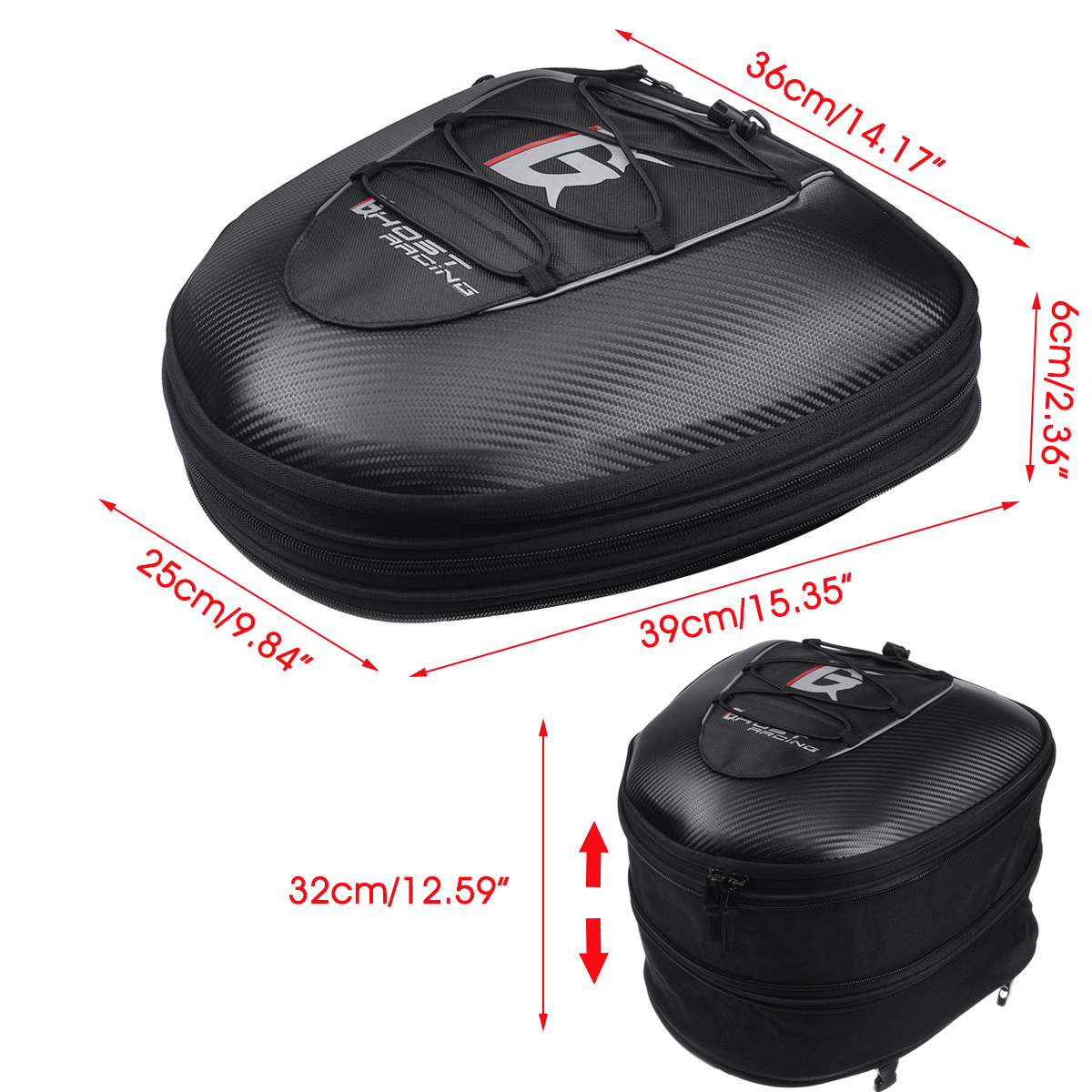 GHOST-RACING-Motorcycle-Riding-Tank-Saddlebags-Helmet-Tail-Rear-Seat-Tool-Bag-Luggage-Hard-Shell-Bla-1582155