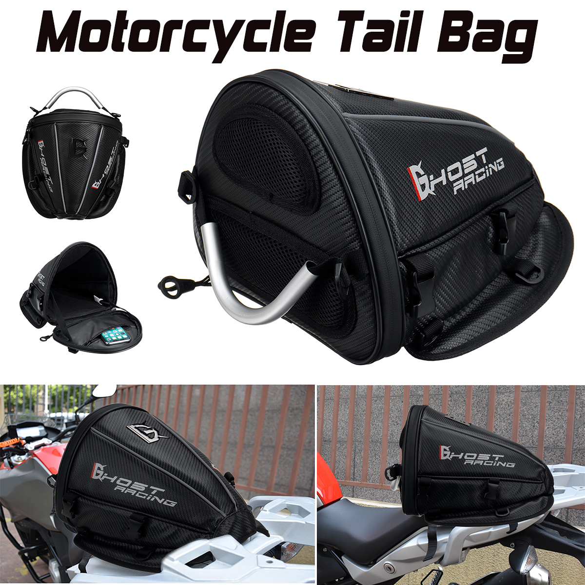 GHOST-RACING-Motorcycle-Tail-Bag-Rear-Trunk-Back-Seat-Carry-Luggage-Bike-Saddlebag-Waterproof-Tank-B-1774341
