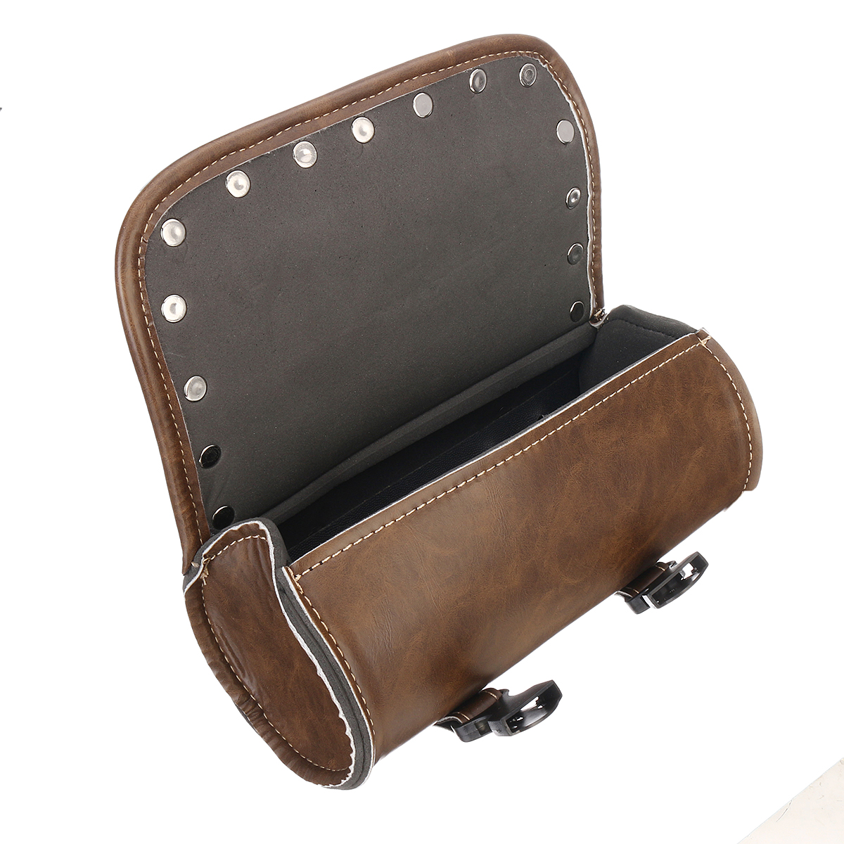 Leather-Motorcycle-Front-Fork-Tool-bag-For-HarleySoftailSportsterDyna-Brown-1481014