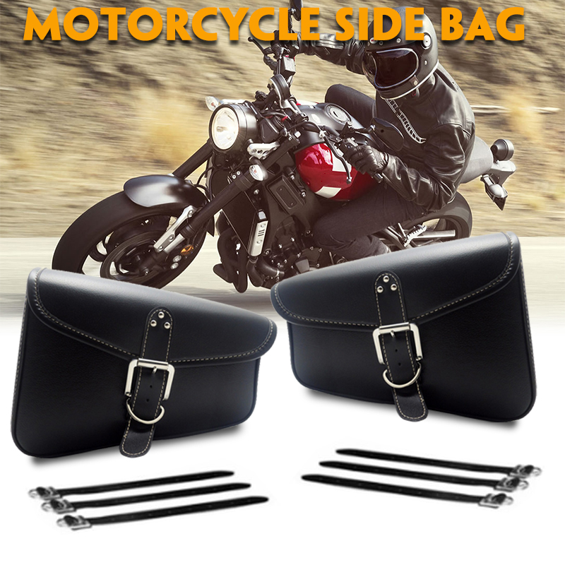 LeftRight-Motorcycle-Swingarm-Side-Saddlebag-Tool-Bags-Pu-Leather-Retro-Waterproof-Saddle-Bag-Black-1749399
