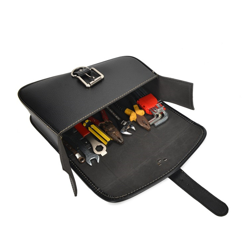 LeftRight-Motorcycle-Swingarm-Side-Saddlebag-Tool-Bags-Pu-Leather-Retro-Waterproof-Saddle-Bag-Black-1749399