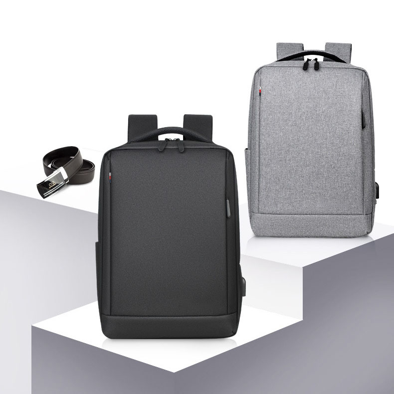 Men-Large-Capacity-Backpack-USB-Charging-Laptop-Bag-Oxford-Cloth-Pure-Color-1632856