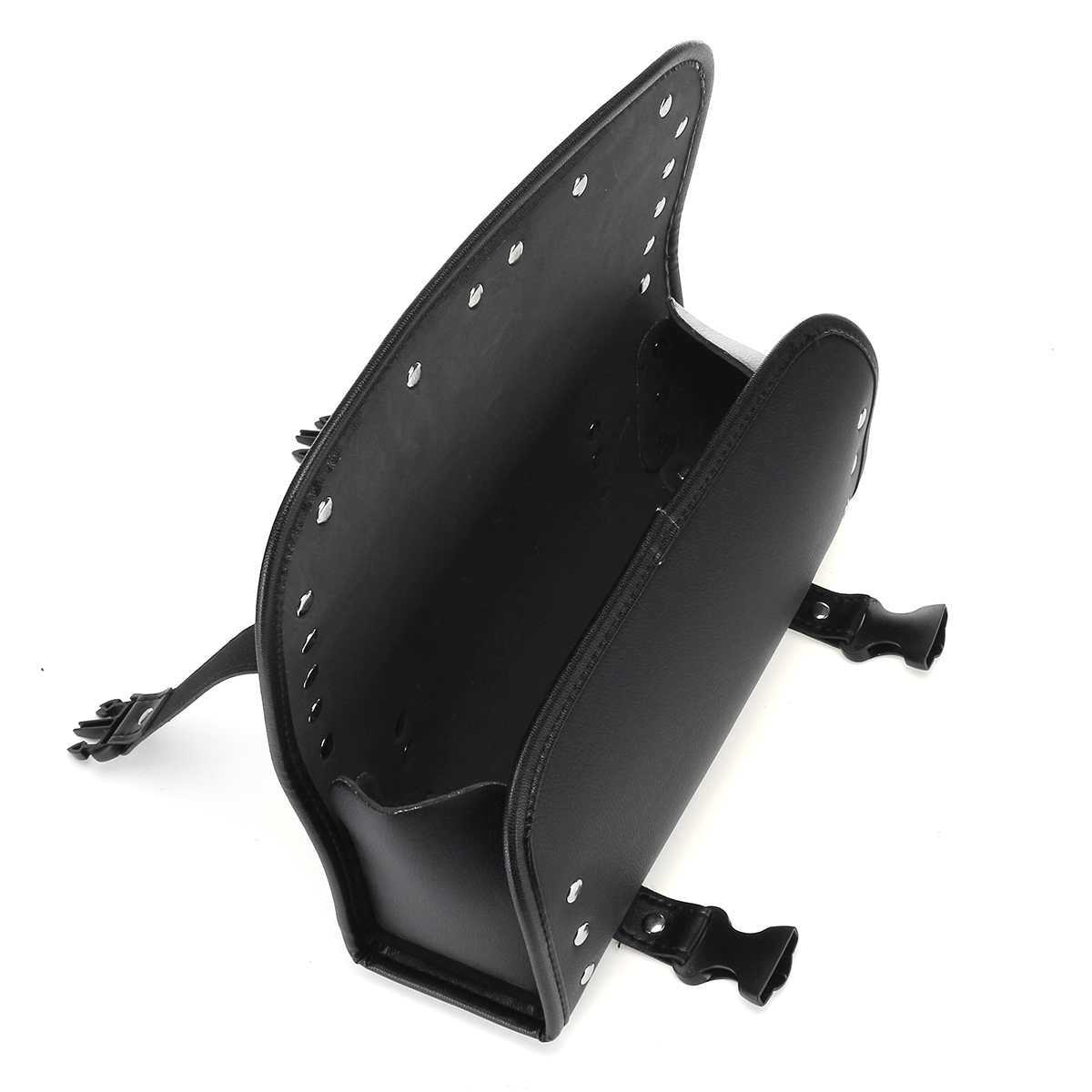 Motorcycle-Front-Fork-Tool-Bag-Pouch-Luggage-SaddleBag-Black-Leather-Universal-For-Touring-1637519