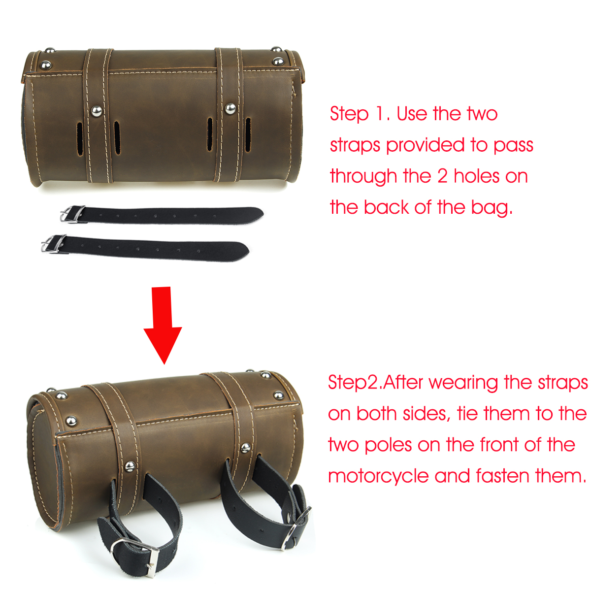 Motorcycle-Front-Fork-Tool-Bag-Pouch-Saddlebags-Luggage-Universal-PU-Leather-1634969