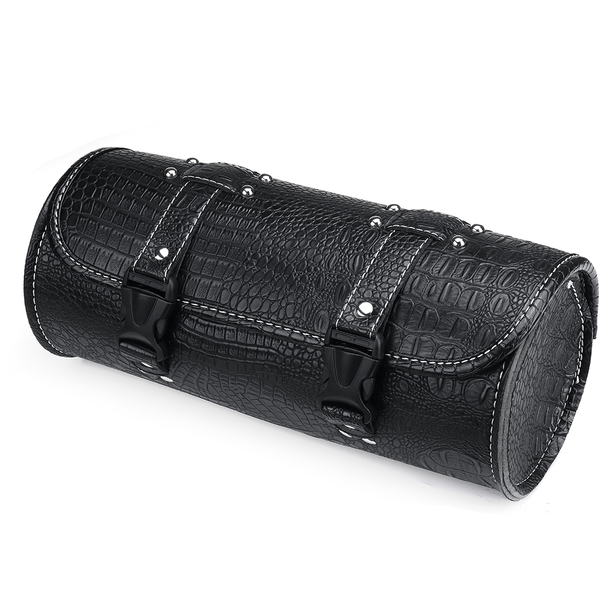 Motorcycle-Front-Fork-Tool-Bag-Roll-Side-Saddlebag-Black-With-Willow-Nails-1727840