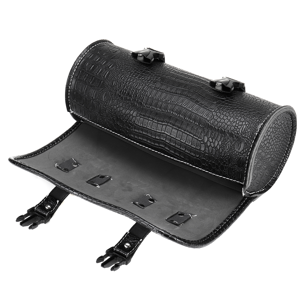 Motorcycle-Front-Fork-Tool-Bag-Roll-Side-Saddlebag-Black-With-Willow-Nails-1727840