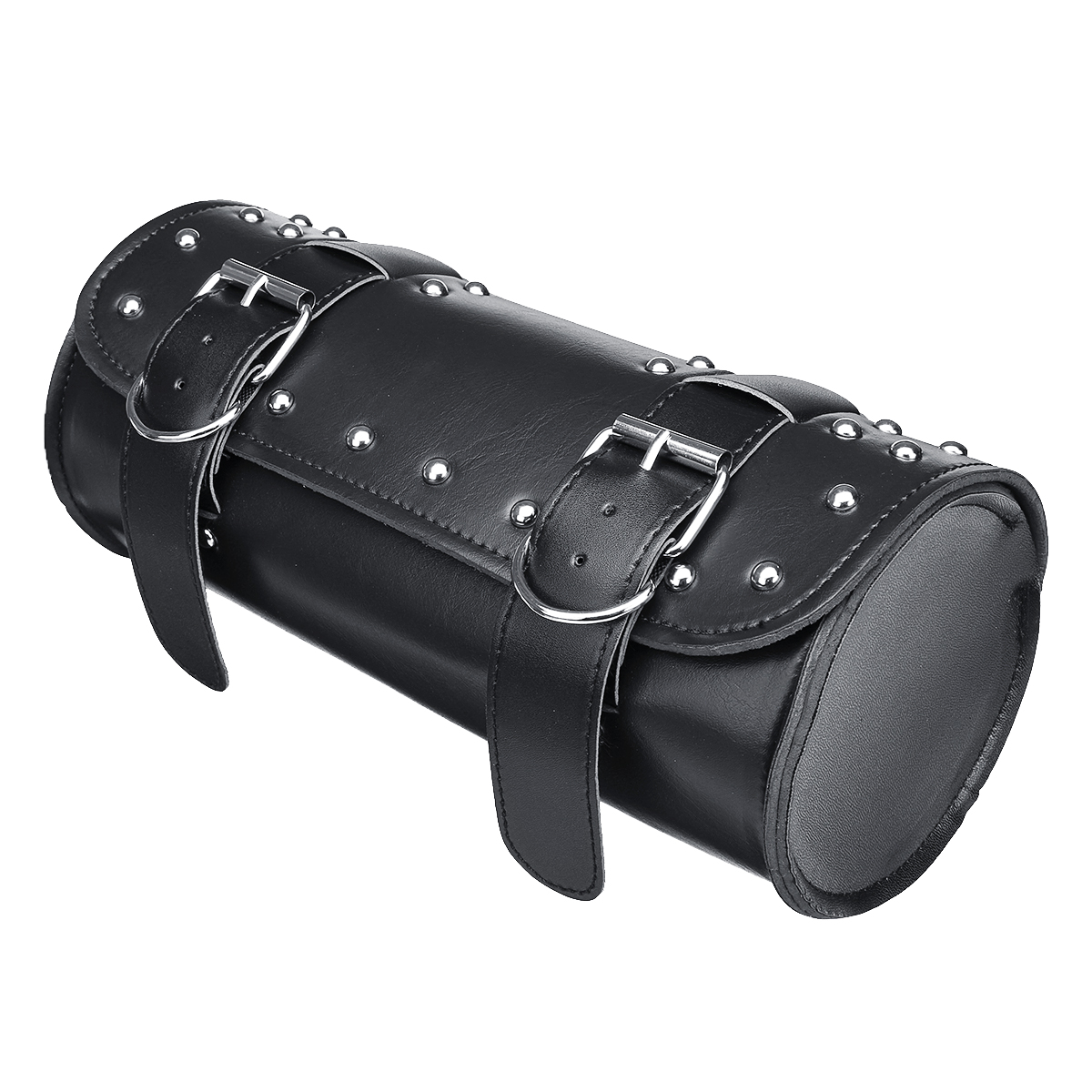 Motorcycle-Front-Fork-Tool-Bag-Saddlebags-Cruiser-PU-Leather-Universal-Black-1022957