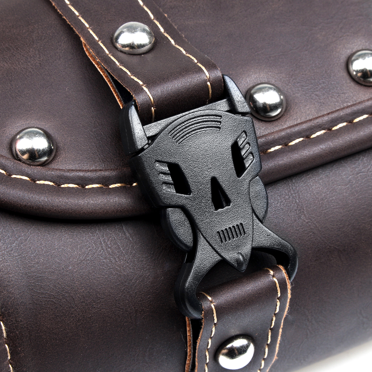 Motorcycle-Front-Fork-Tool-Saddle-Bag-Pouch-Saddlebags-Luggage-Leather-Barrel-Dark-Brown-1576704