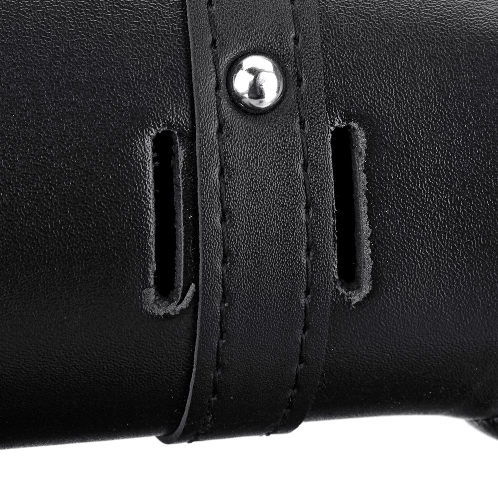 Motorcycle-Front-Fork-Tool-Saddlebags-Pouch-Luggage-Black-Leather-For-Harley-1463112