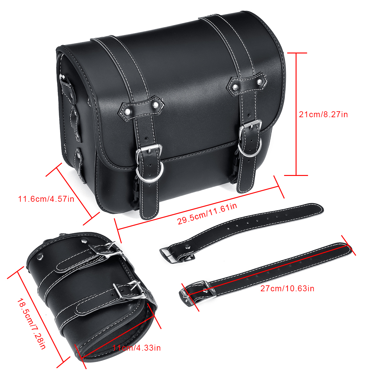 Motorcycle-Leather-Saddlebags-Swingarm-Single-Sided-Pannier-Bag-Black-Universal-1509357