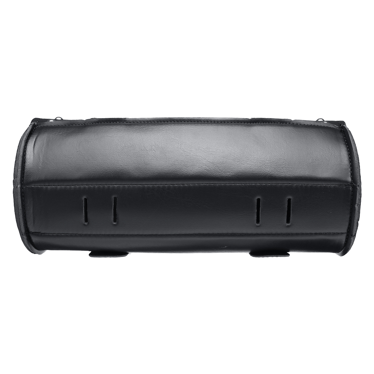 Motorcycle-PU-Leather-Black-Tool-Bag-Front-Fork-Handlebar-Saddlebags-Roll-Barrel-Style-1513808