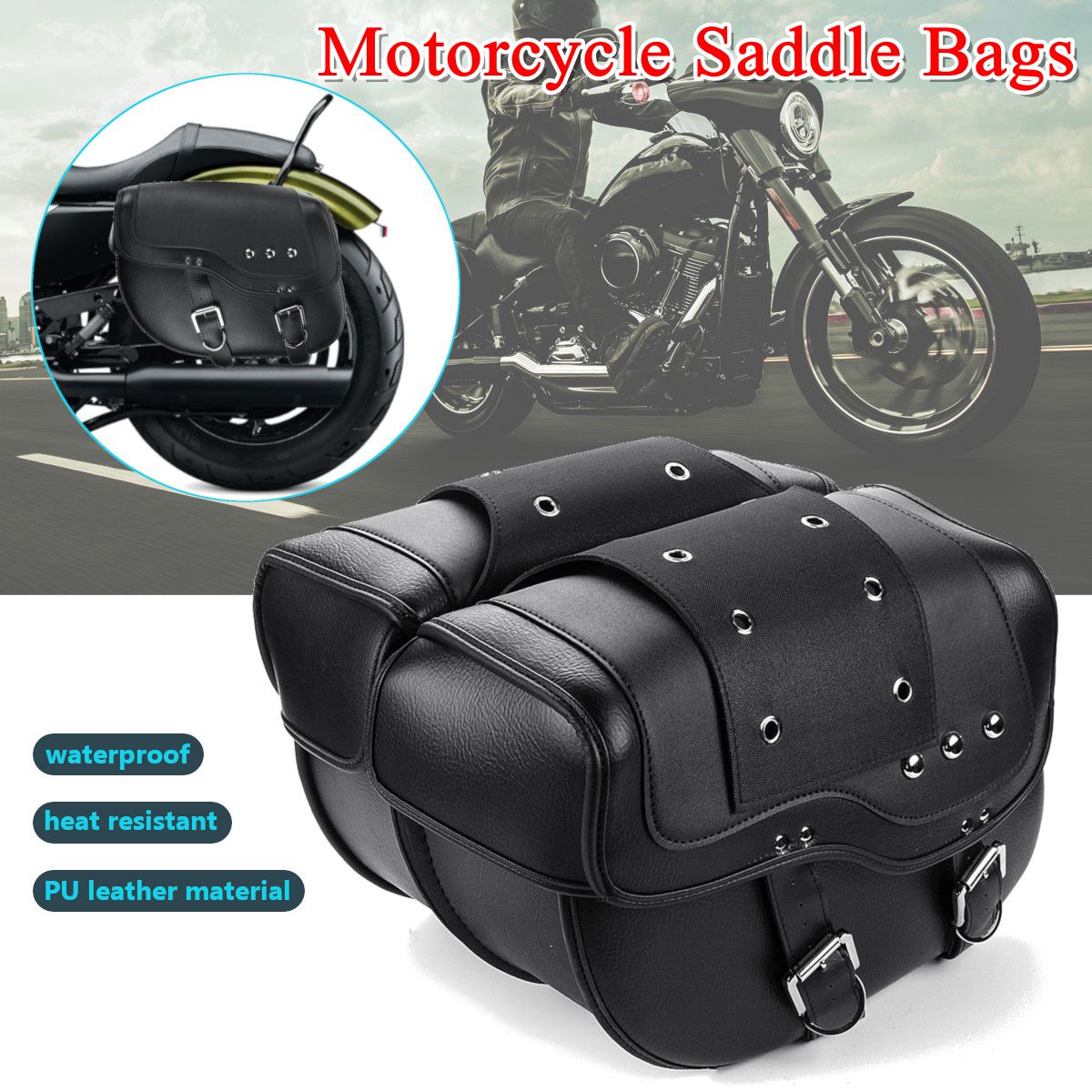 Motorcycle-PU-Leather-Luggage-Saddlebags-Black-For-Sportster-XL883-1200-1336212