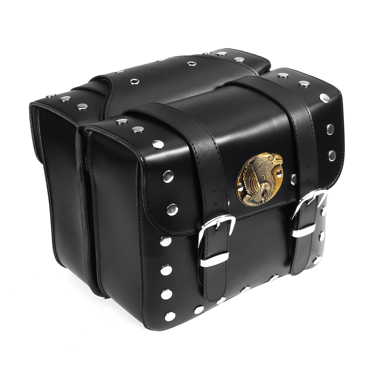 Motorcycle-PU-Leather-Side-Saddle-Bags-Saddlebags-Luggage-Black-For-Harley-1314234