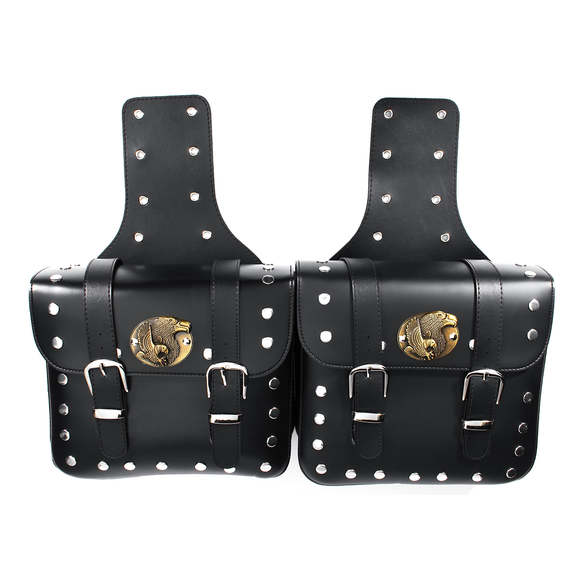 Motorcycle-PU-Leather-Side-Saddle-Bags-Saddlebags-Luggage-Black-For-Harley-1314234