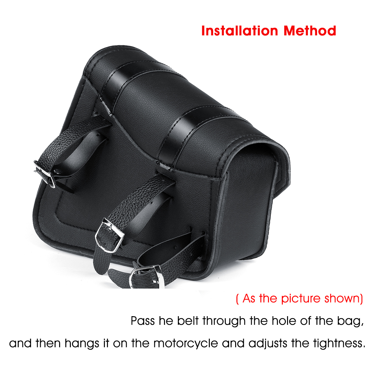 Motorcycle-Saddlebags-3-Quick-Release-Buckle-Black-PU-Leather-Waterproof-Universal-1648732