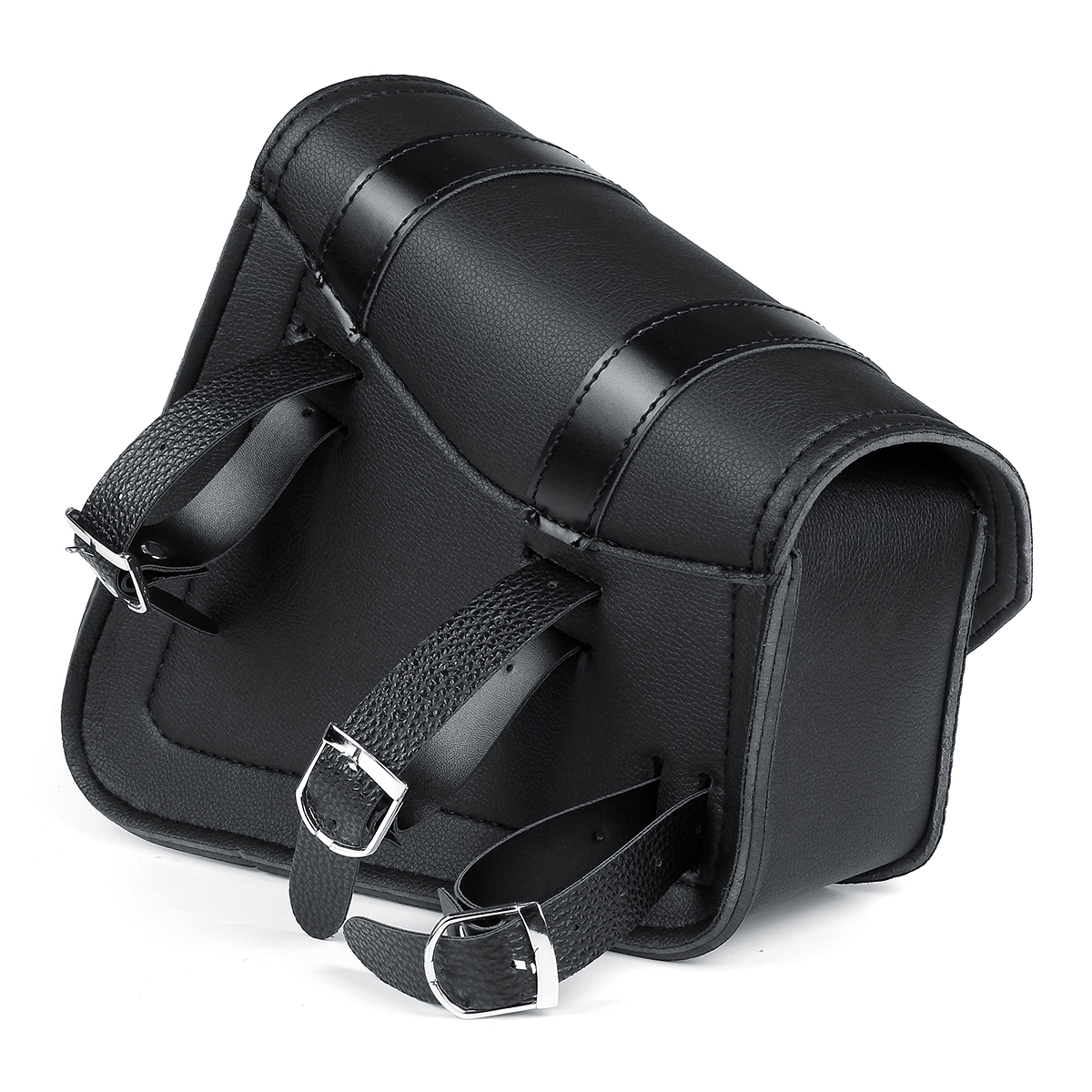 Motorcycle-Saddlebags-3-Quick-Release-Buckle-Black-PU-Leather-Waterproof-Universal-1648732