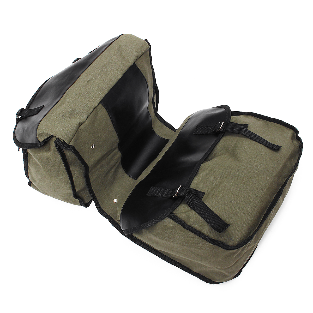 Motorcycle-Saddlebags-Canvas-Side-Back-Pack-Bike-Multi-Purpose-Luggage-Bag-Army-Green-1477532
