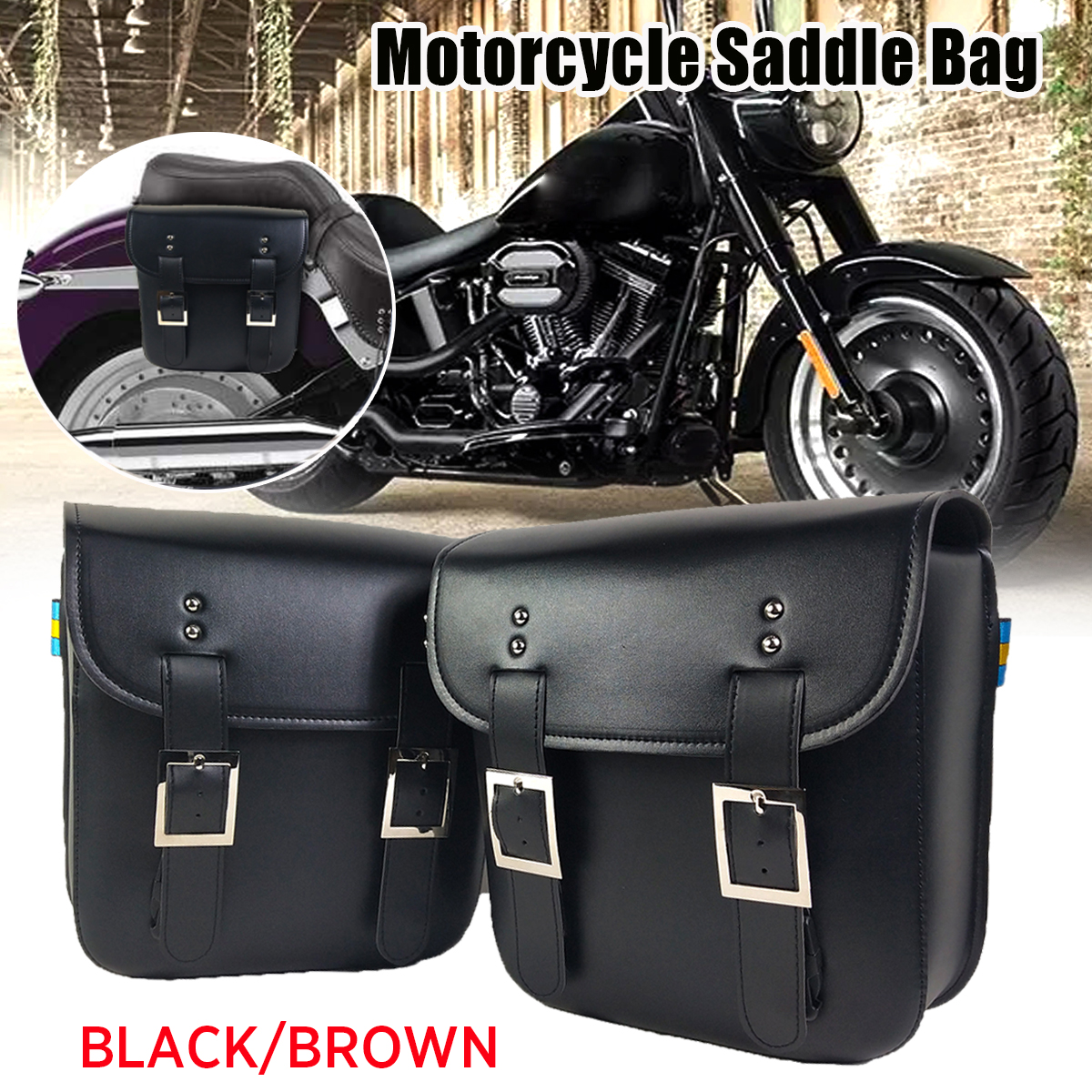 Motorcycle-Saddlebags-PU-Leather-Side-Storage-Pouch-Universal-1608966