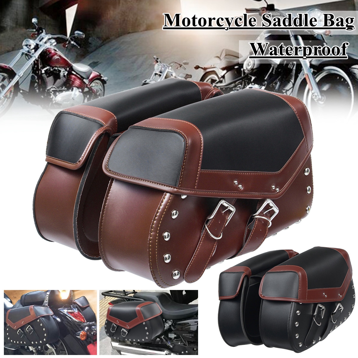 Motorcycle-Saddlebags-Saddle-Bags-Bike-Side-Storage-Fork-Tool-Pouch-For-HarleyHonda-1325864