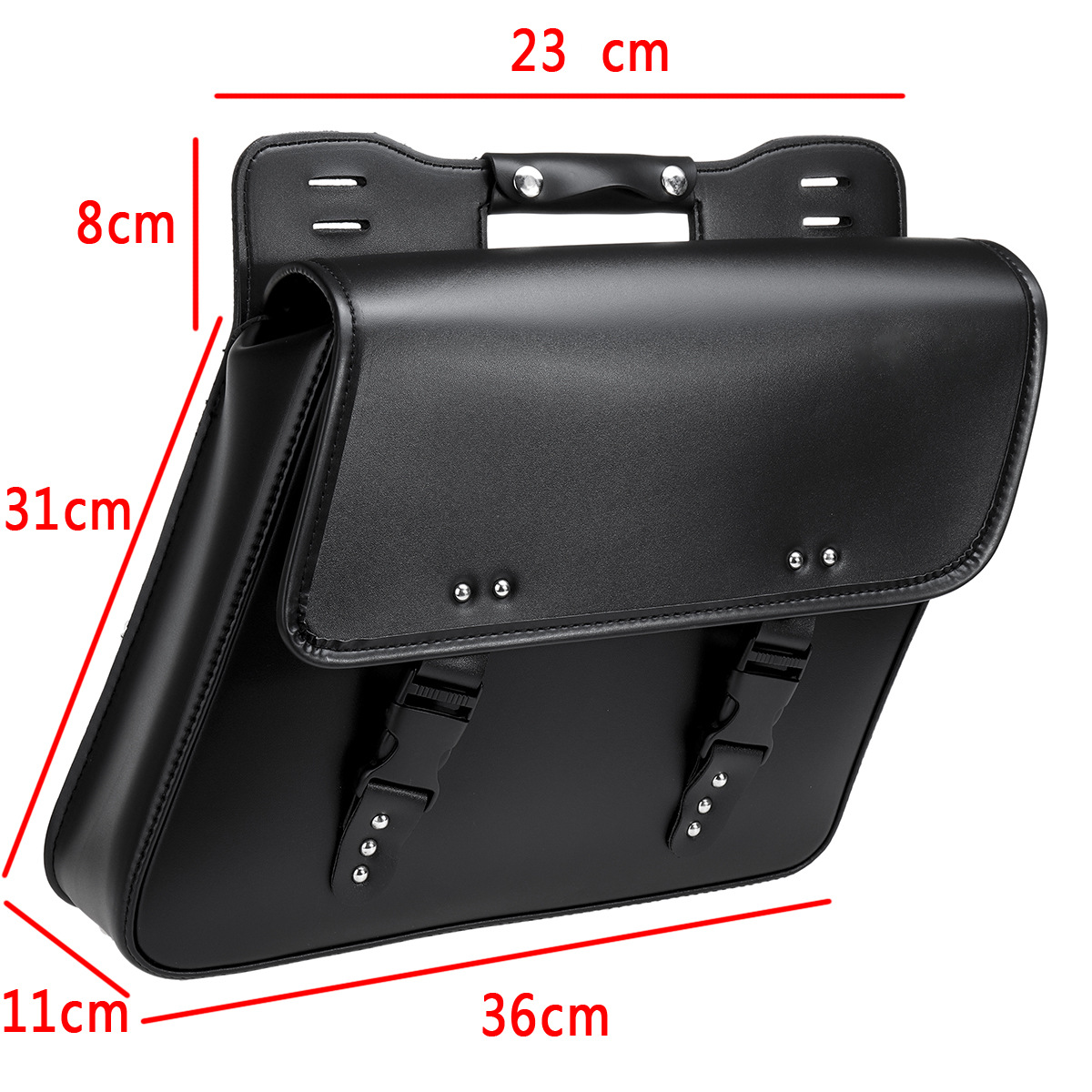 Motorcycle-Saddlebags-Tool-Luggage-Saddle-Bag-Black-PU-Leather-Universal-1595979