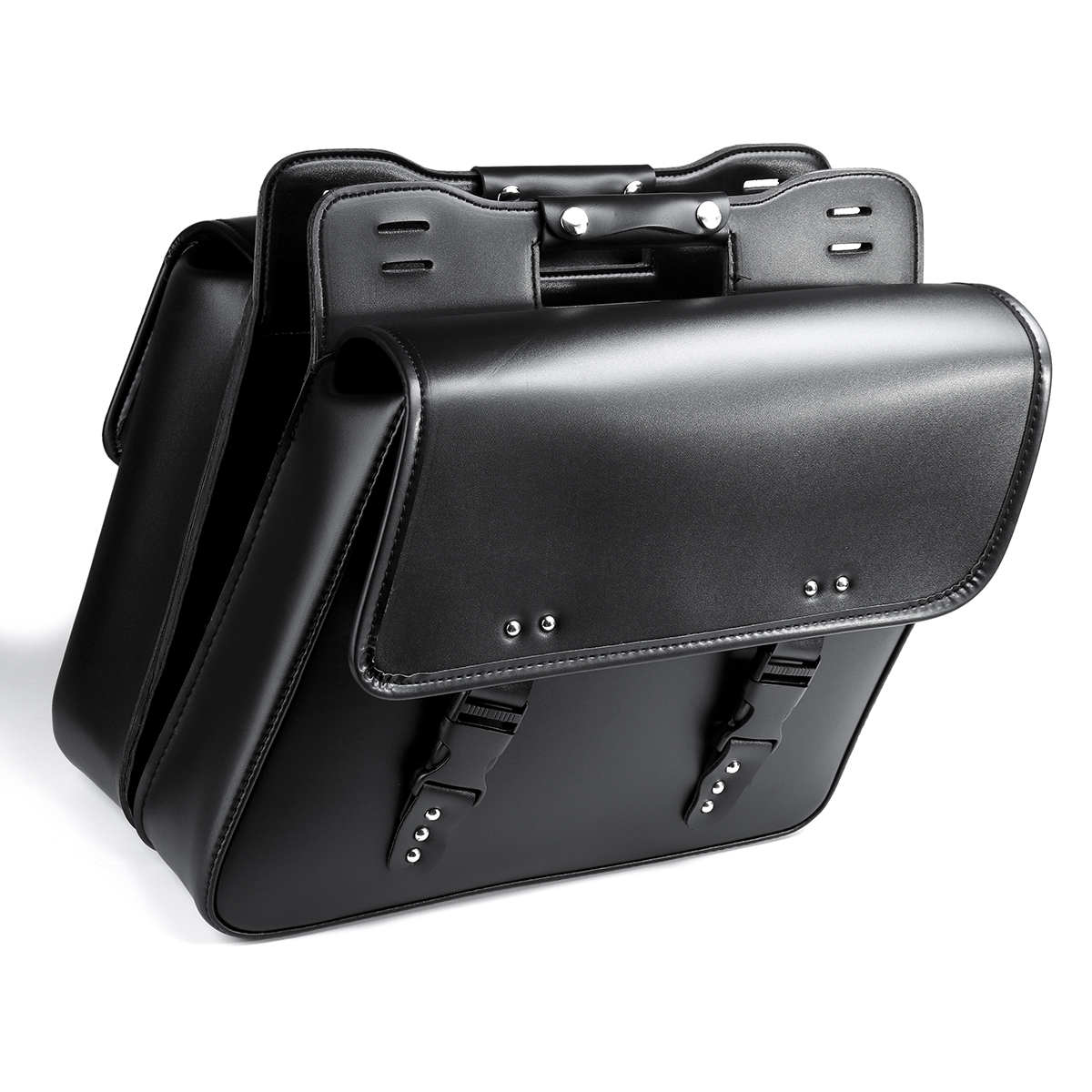 Motorcycle-Saddlebags-Tool-Luggage-Saddle-Bag-Black-PU-Leather-Universal-1595979