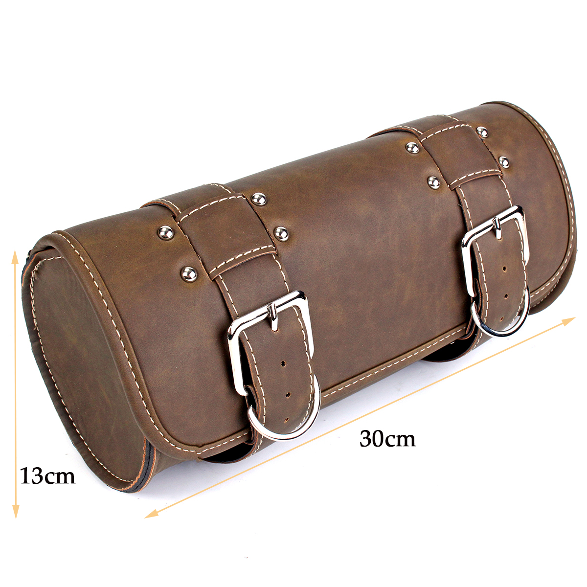 Motorcycle-Tool-Brown-Bag-Luggage-Saddlebag-Roll-Barrel-Storage-For-Harley-Sportster-1311623