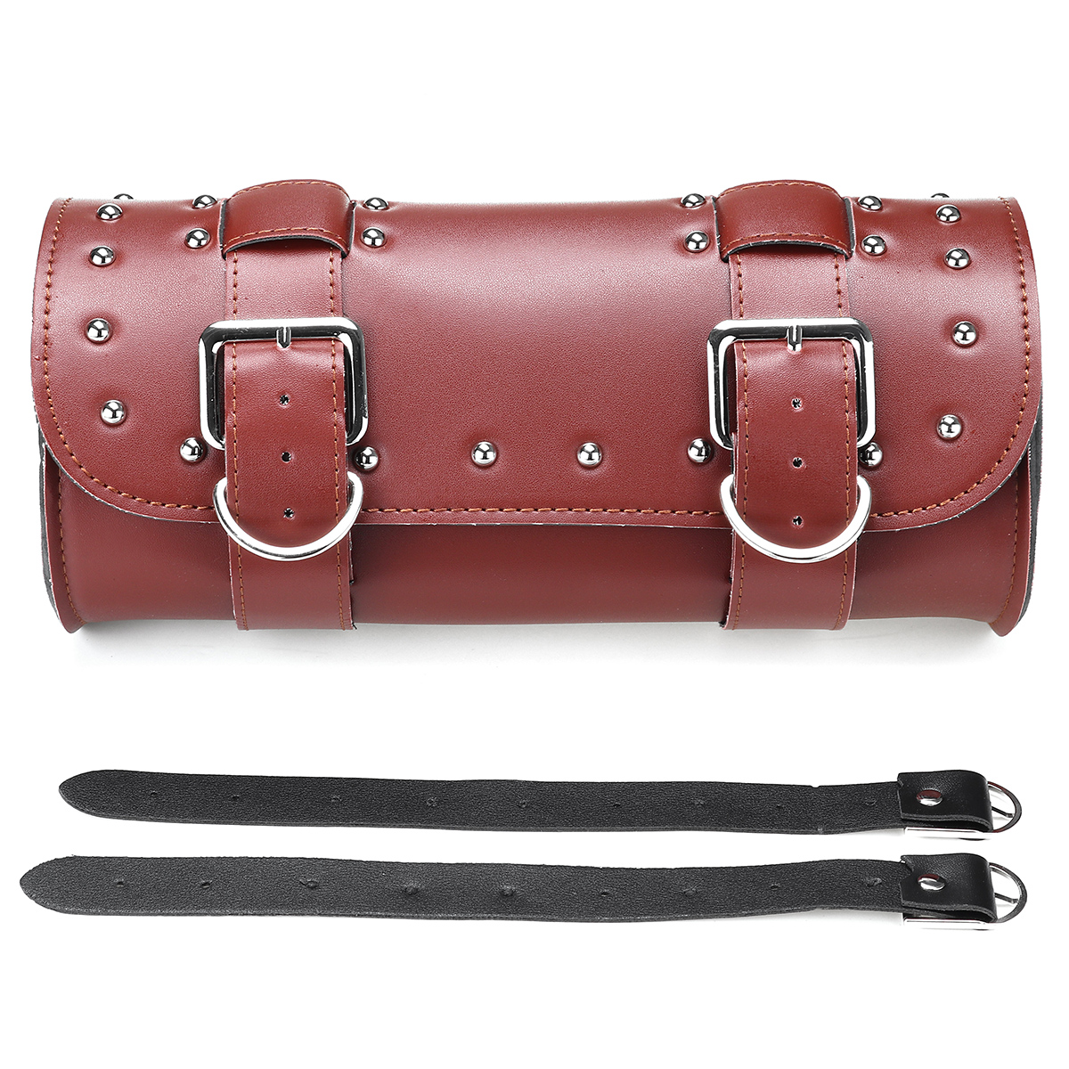 Motorcycle-Tool-Side-Bag-Luggage-Saddlebag-Brown-PU-Leather-31x13cm-1682365